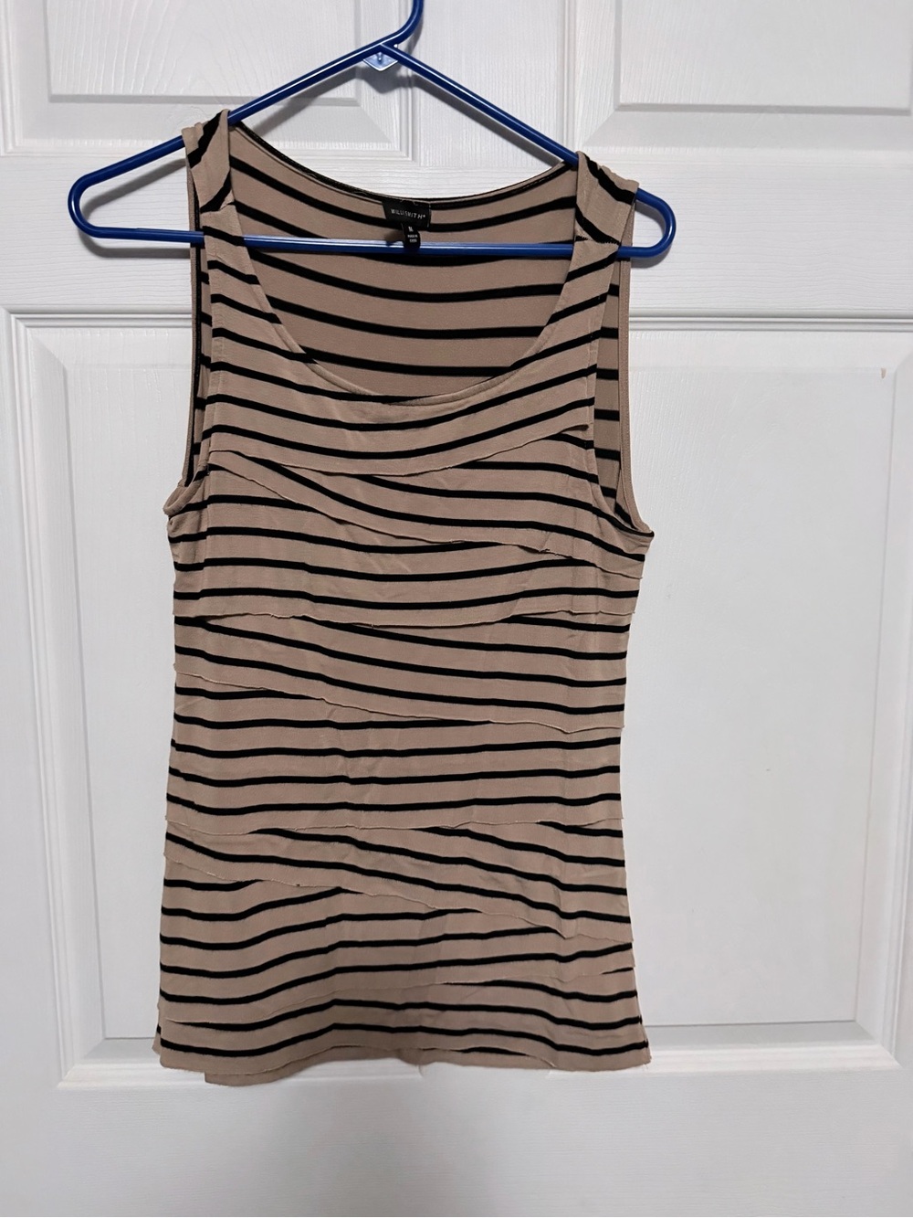 Willi Smith Beige Tank Top with Black Stripes